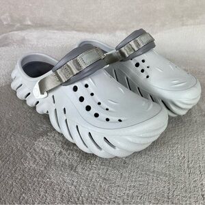 Crocs Echo Clog Shoes Mens Size 8 Women 10 Gray Slip On Comfort Sandals NEW